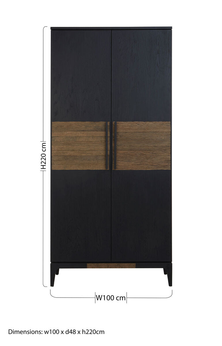 2 Tone Oak Wood Tall Cabinet | Salvar