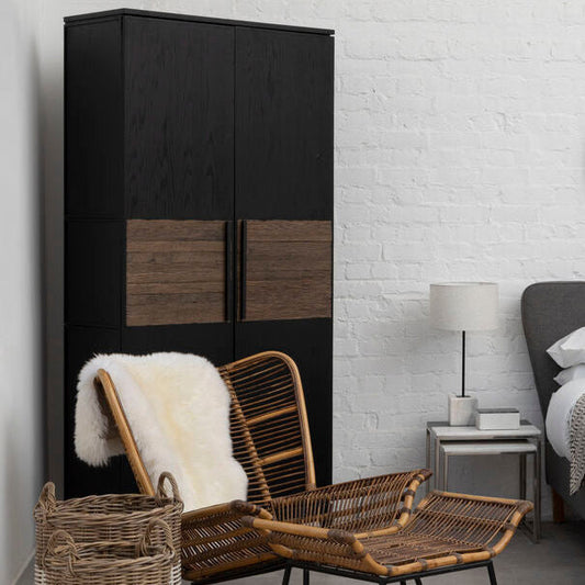 2 Tone Oak Wood Tall Cabinet | Salvar