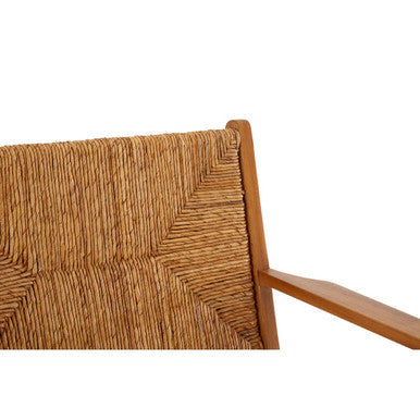 Lovina Teak Wood and Natural Rattan Armchair with Woven Design
