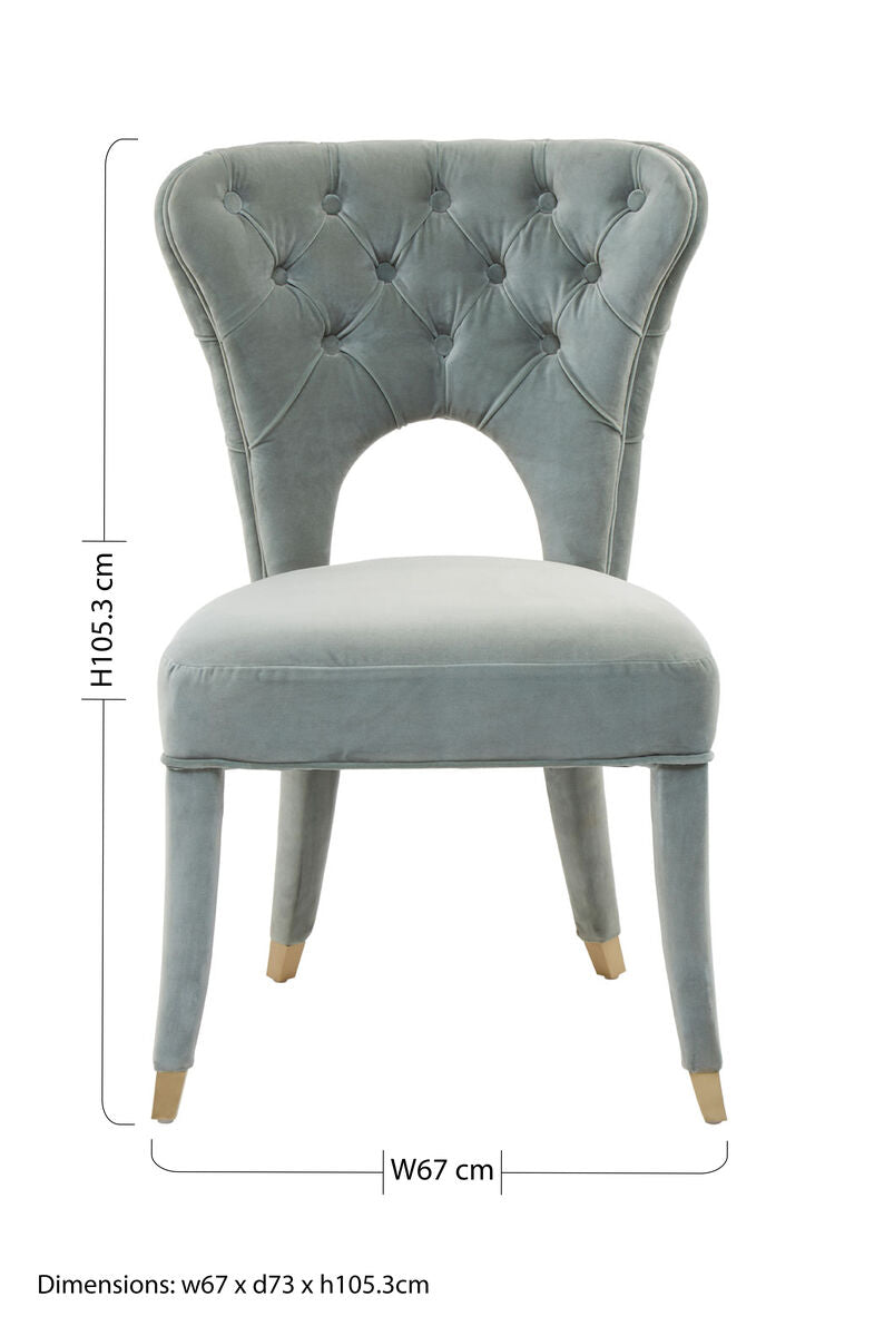Blue Velvet Tufted Dining Chair | Villi