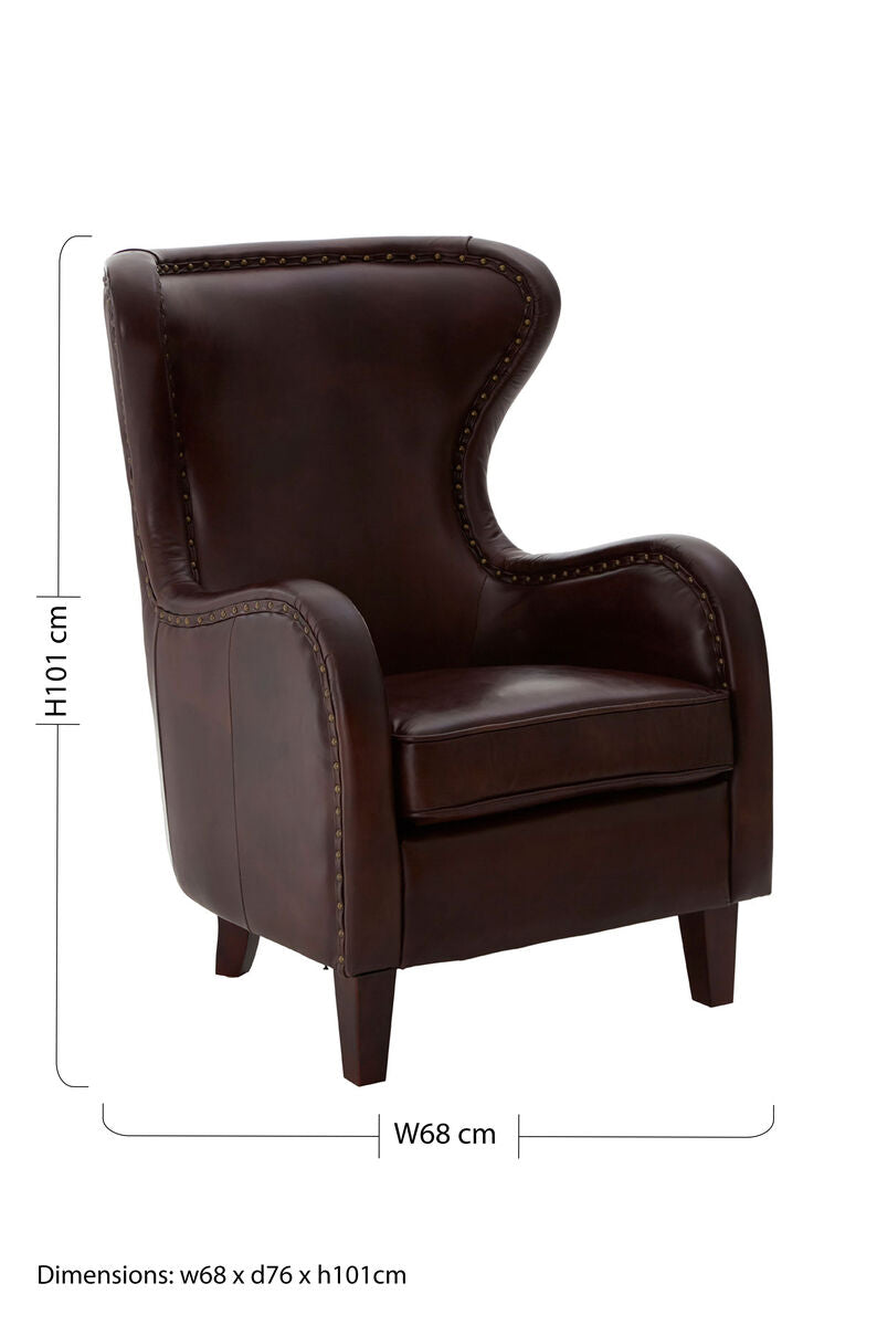 Victor Dark Coffee Leather Armchair