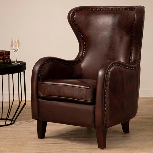 Victor Dark Coffee Leather Armchair