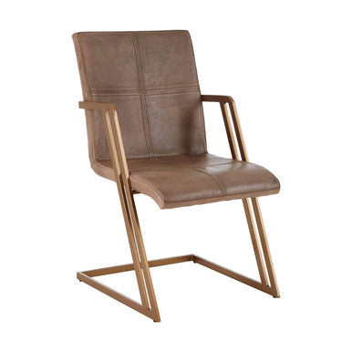 Grey Leather Cantilever Dining Chair | Buffalo