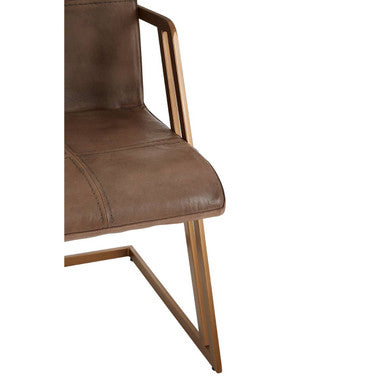 Buffalo Grey Leather Cantilever Dining Chair