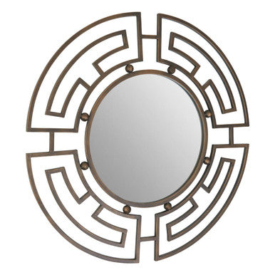 Jalal Bronze Metal Frame Round Wall Mirror