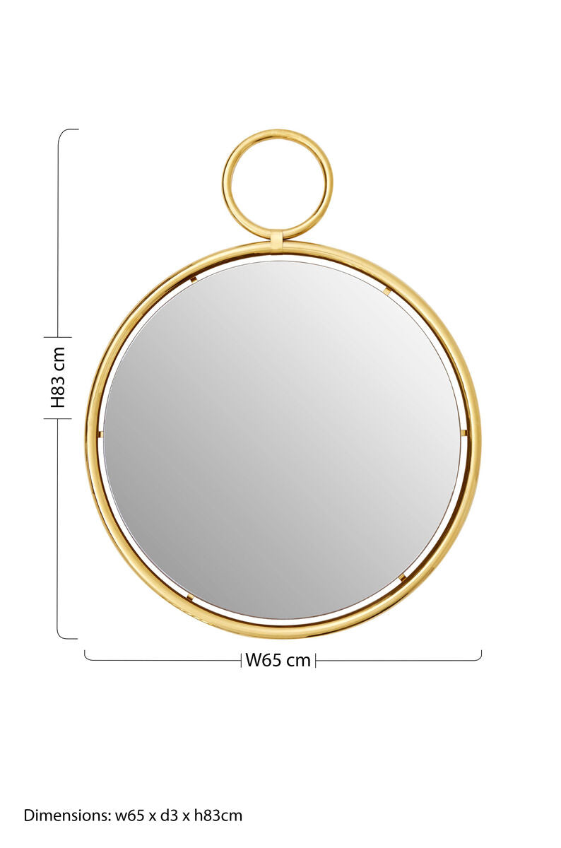 Gold Finish Pendant Wall Mirror | Meissa