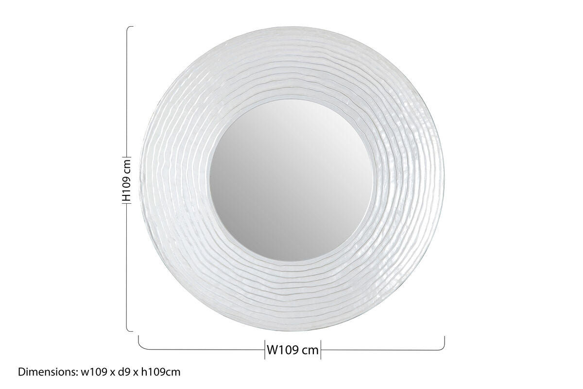Round Wall Mirror with Silver Finish | Athena