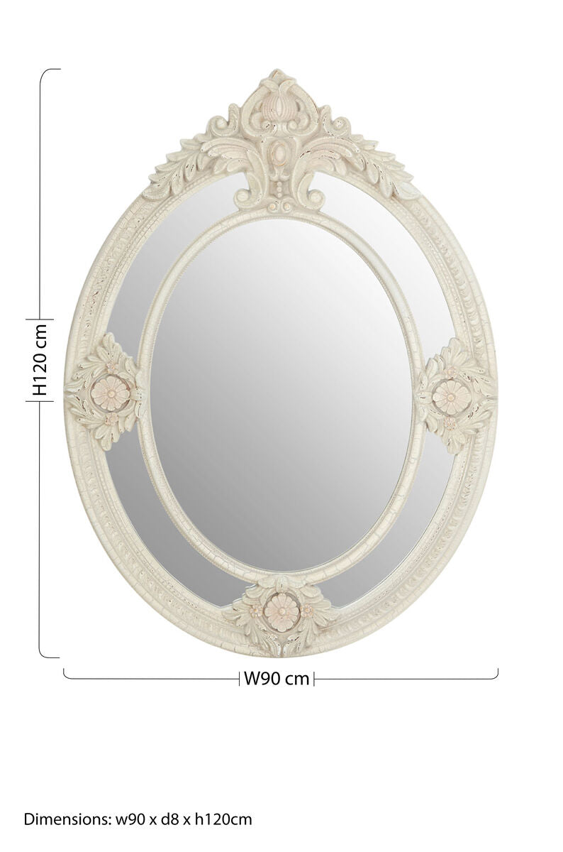 Antique White Ornate Wall Mirror | Eclipse