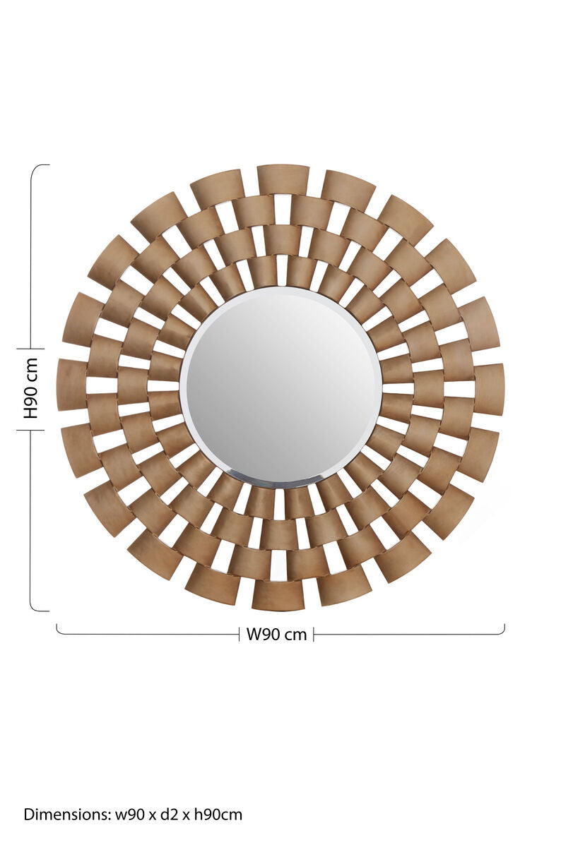 Round Antique Silver Finish Wall Mirror | Geela