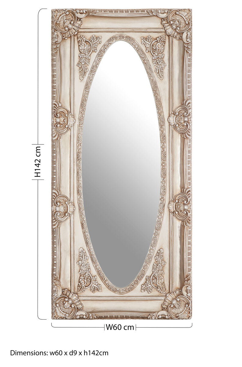 Marseille Champagne Oval Border Wall Mirror