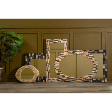 Square Petrified Wood Wall Mirror | Relic