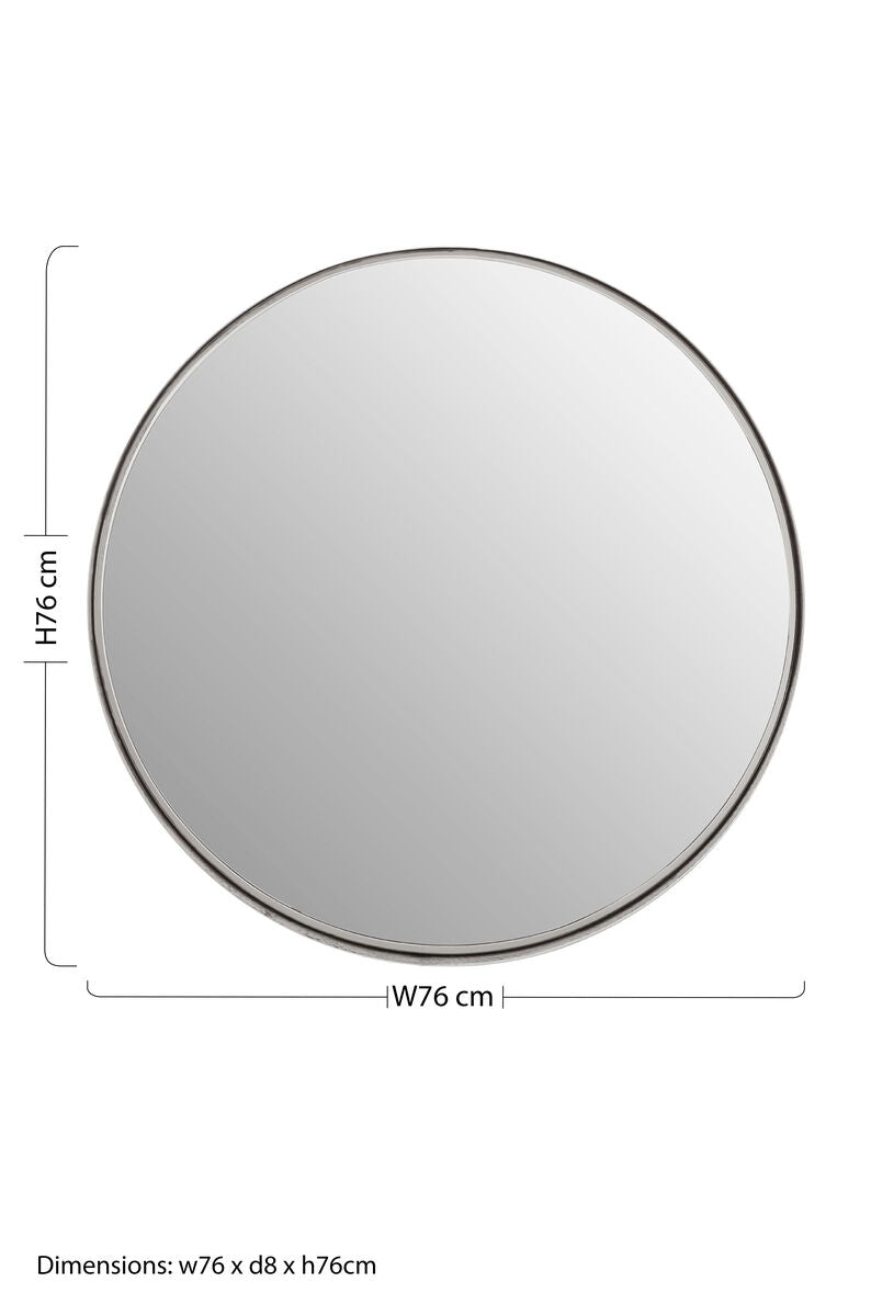 Large Nickel Finish Wall Mirror | Leonov