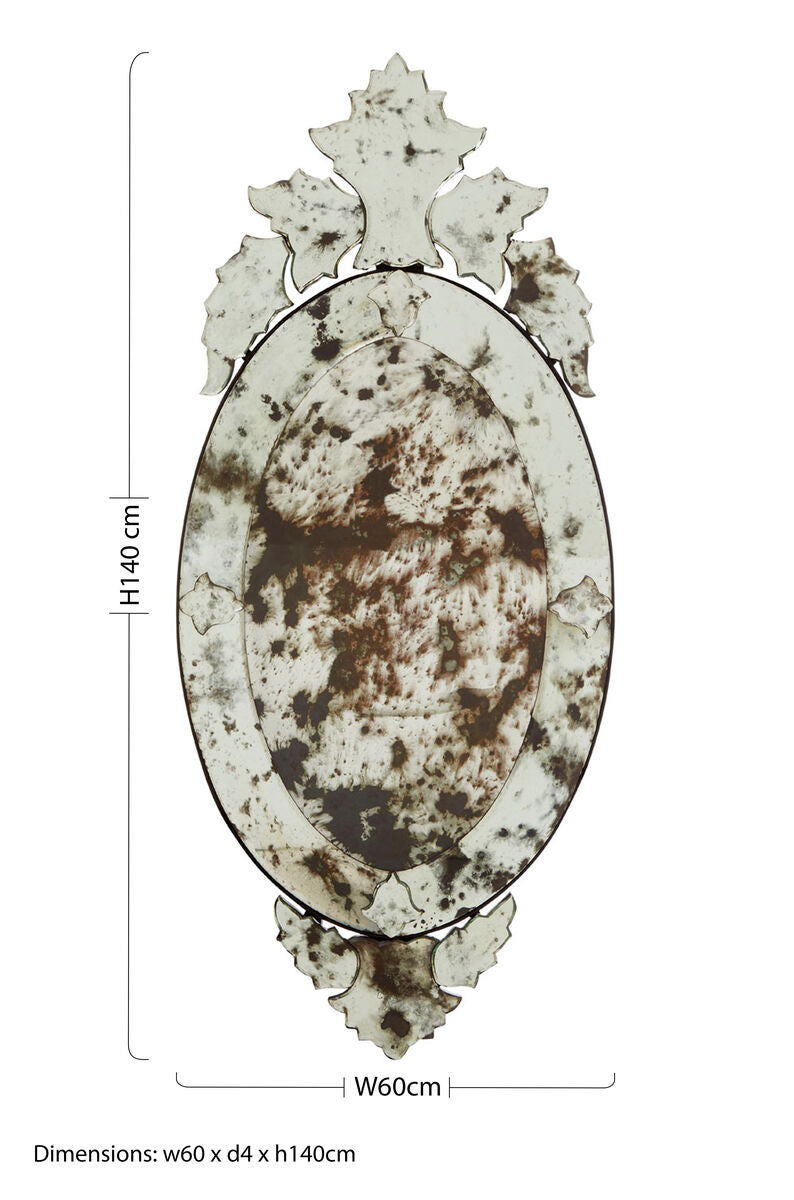 Riza Wall Mirror with Decorative Crown