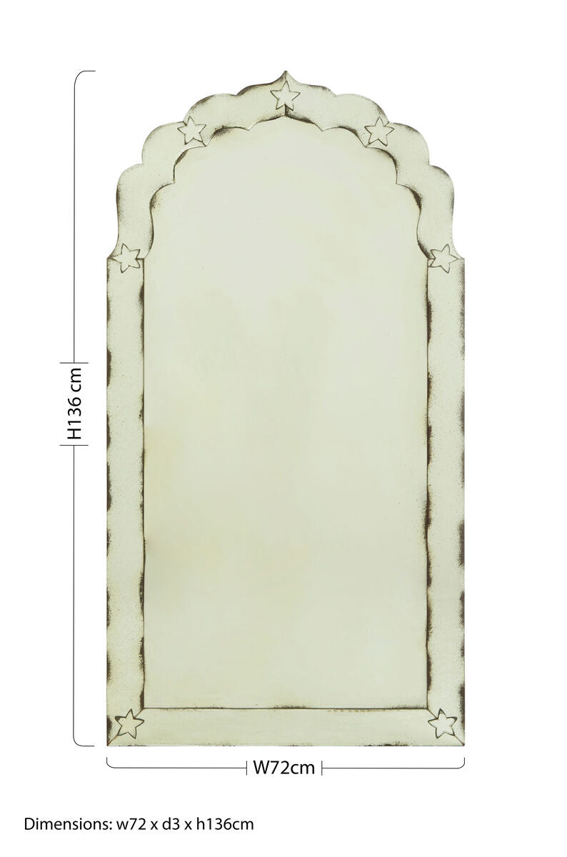 Riza Arched And Star Detail Wall Mirror