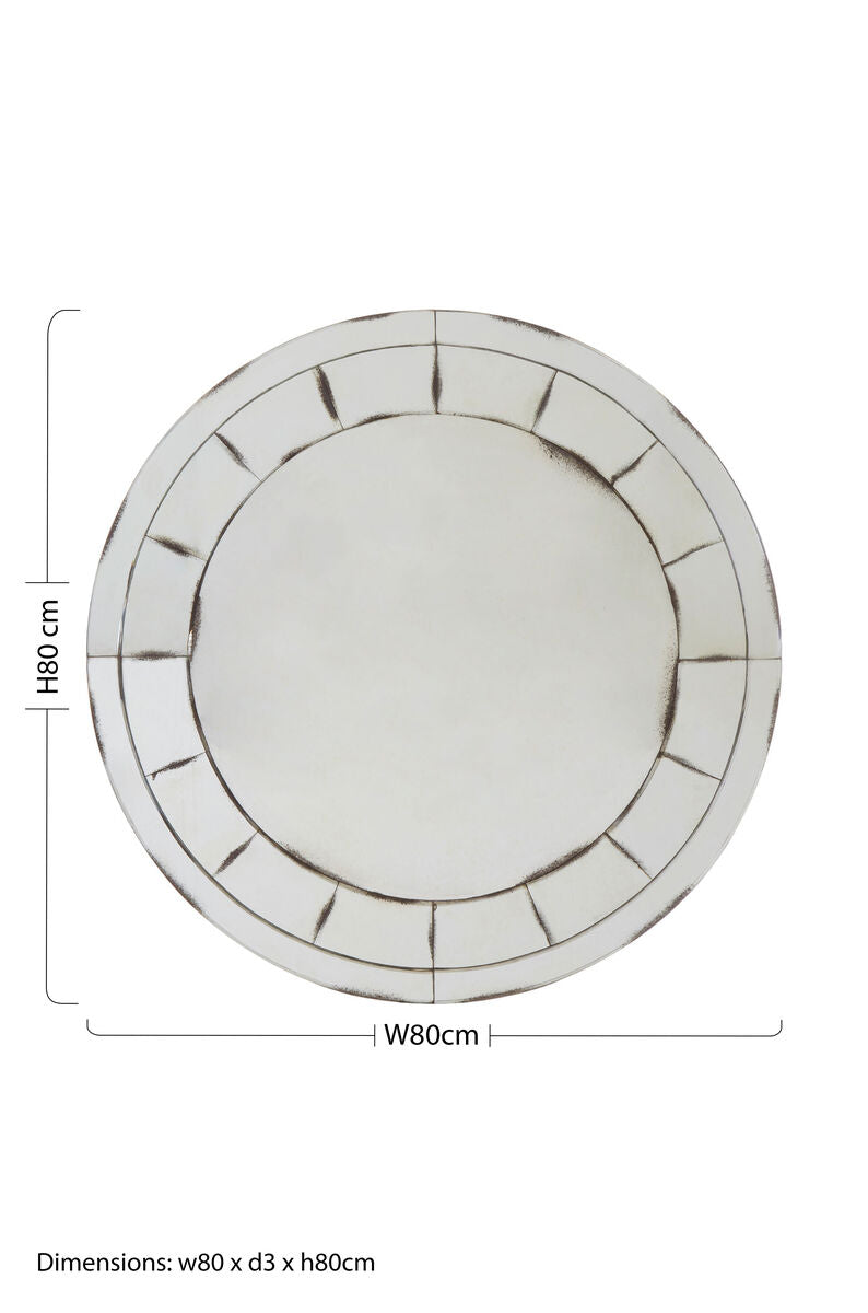 Round and Mosaic Effect Wall Mirror | Riza