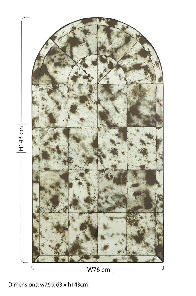 Riza Arched Antique Wall Mirror