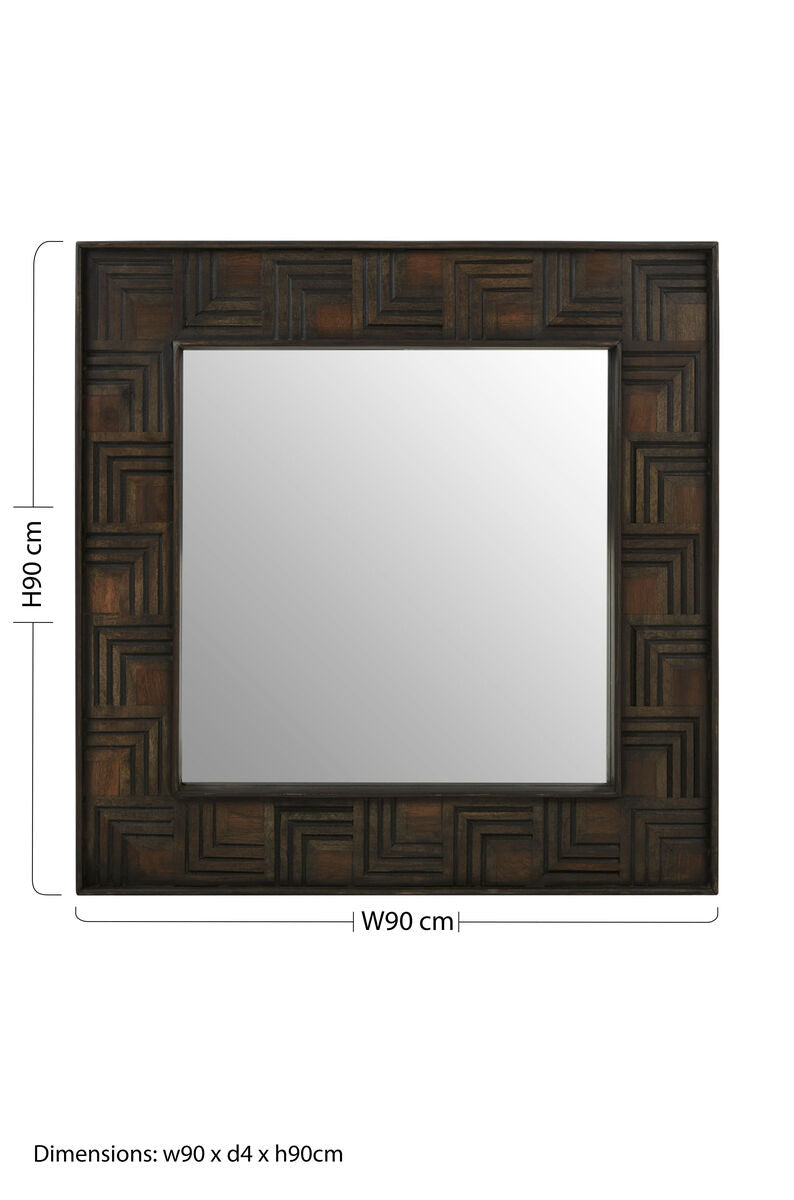 Mango Wood Square Wall Mirror | Surat