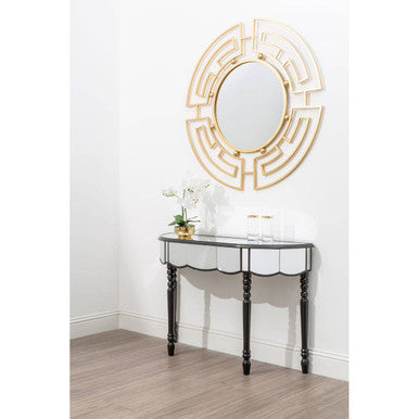 Jalal Gold Finish Rouund Wall Mirror