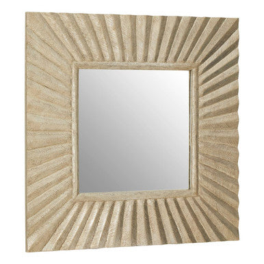 Square Wall Mirror with Textured Silver Frame | Fusion