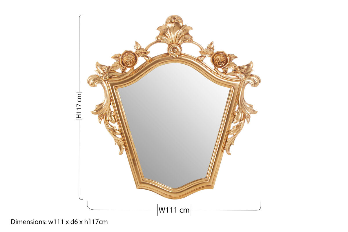 Gold Finish Tapered Wall Mirror | Marseille