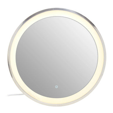 Avelino Illuminated LED Silver Round Mirror