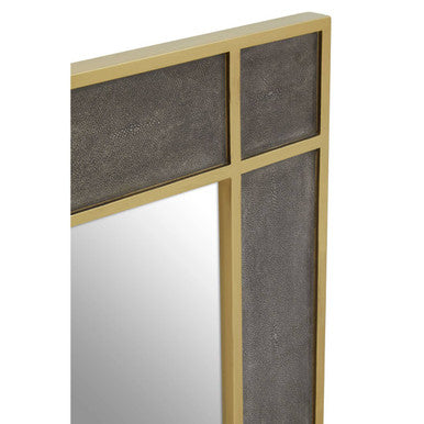 Deskey Grey Shagreen Effect Wall Mirror