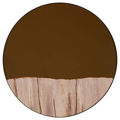 Petrified Wood Tile Large Round Mirror | Relic