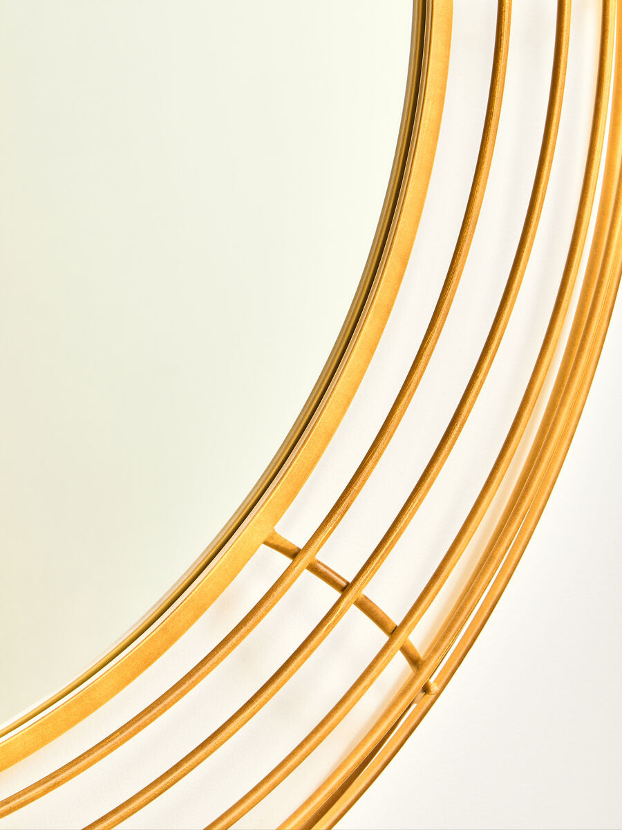 Antique Gold Round Wall Mirror | Trento