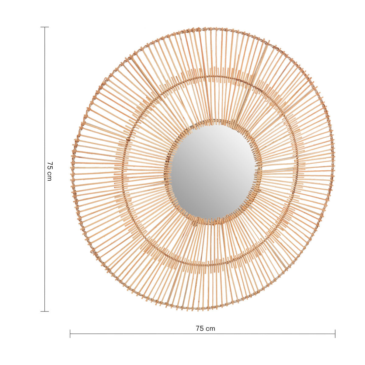 Batu Natural Rattan Wall Mirror.
