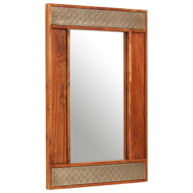Acacia Wood Wall Mirror | Boho