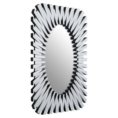 Silver Rectangular Sunburst Wall Mirror | Jade