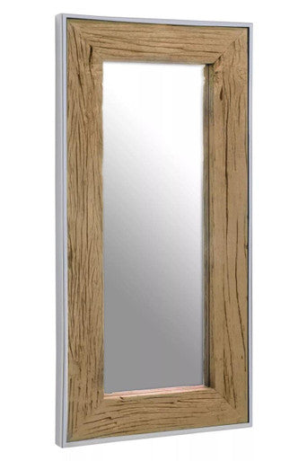 Kerala Natural Wood Rectangular Wall Mirror