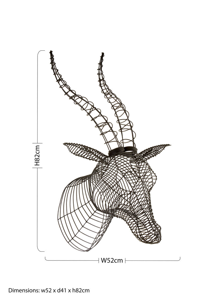 Black Wire Antelope Head | Zania