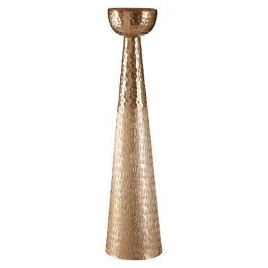 Solis Gold Finish Pillar Candle Holder