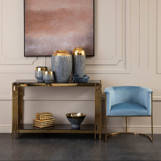 Cyrus Grey and Gold Large Vase