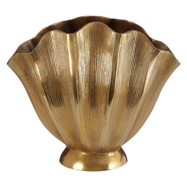 Estrella Small Gold Finish Fluted Vase