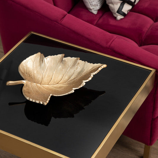 Prato Gold Finish Leaf Dish