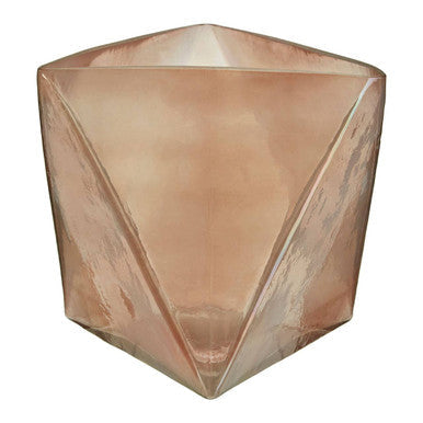 Large Pink Glass Candle Holder | Rambia