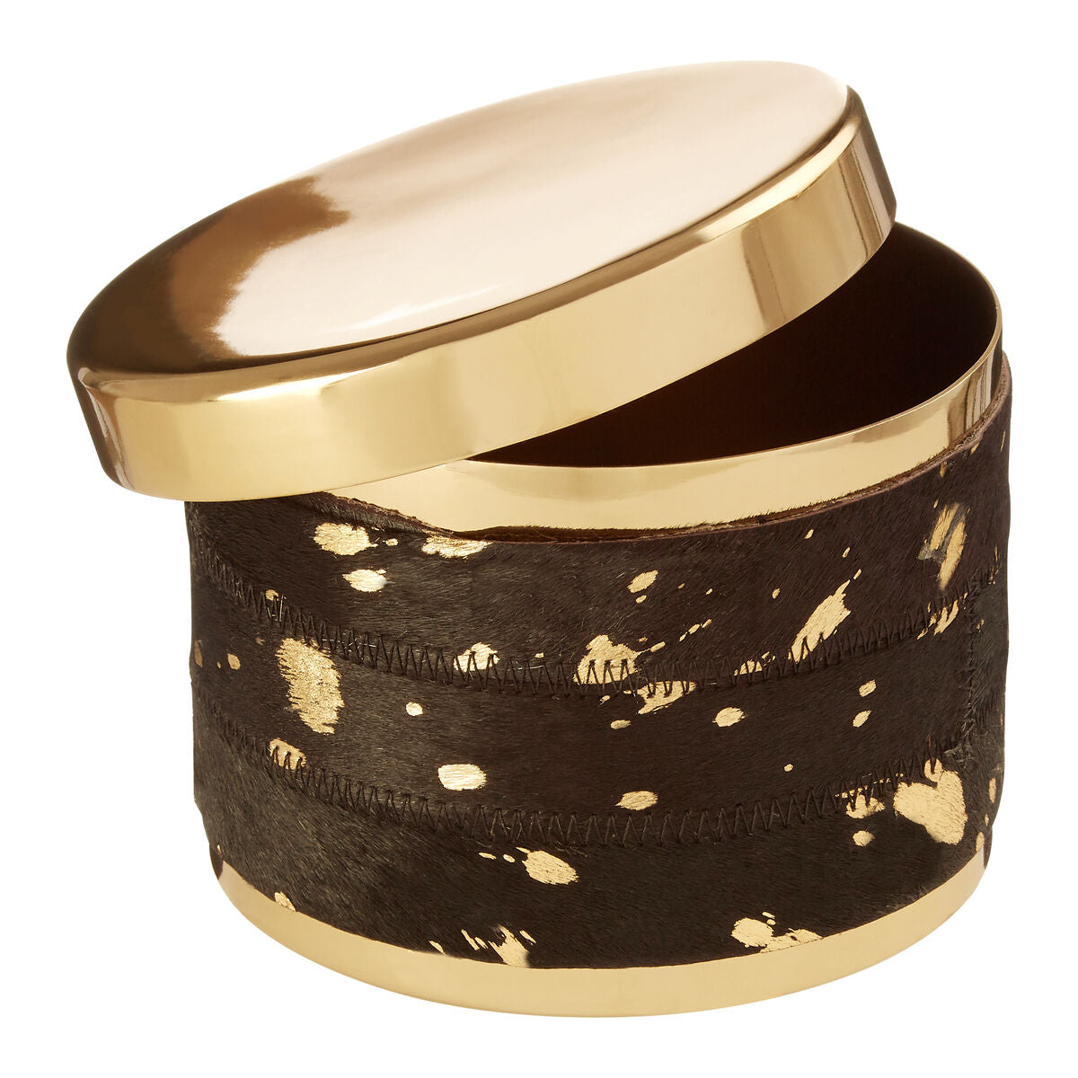 Bowerbird Large Gold And Black Trinket Box