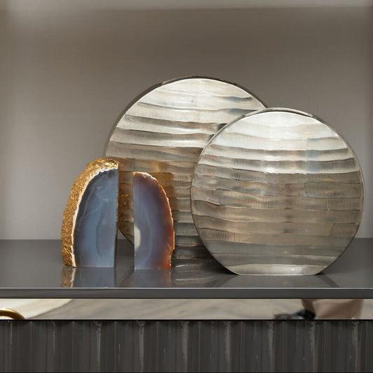 Bowerbird Agata Grey And Gold Bookends