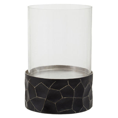 Black and Gold Small Hurricane Candle Holder | Akola