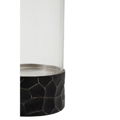 Black and Gold Small Hurricane Candle Holder | Akola