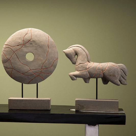 Vena Round Wooden Sculpture