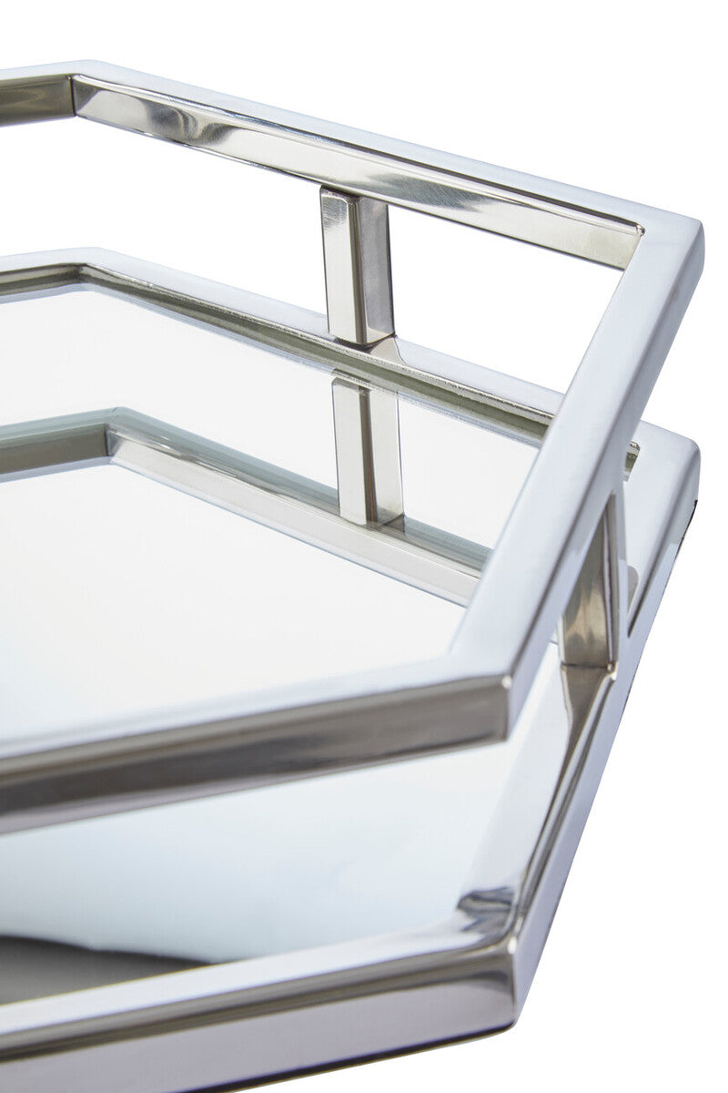 Herber Silver Finish Hexagonal Tray