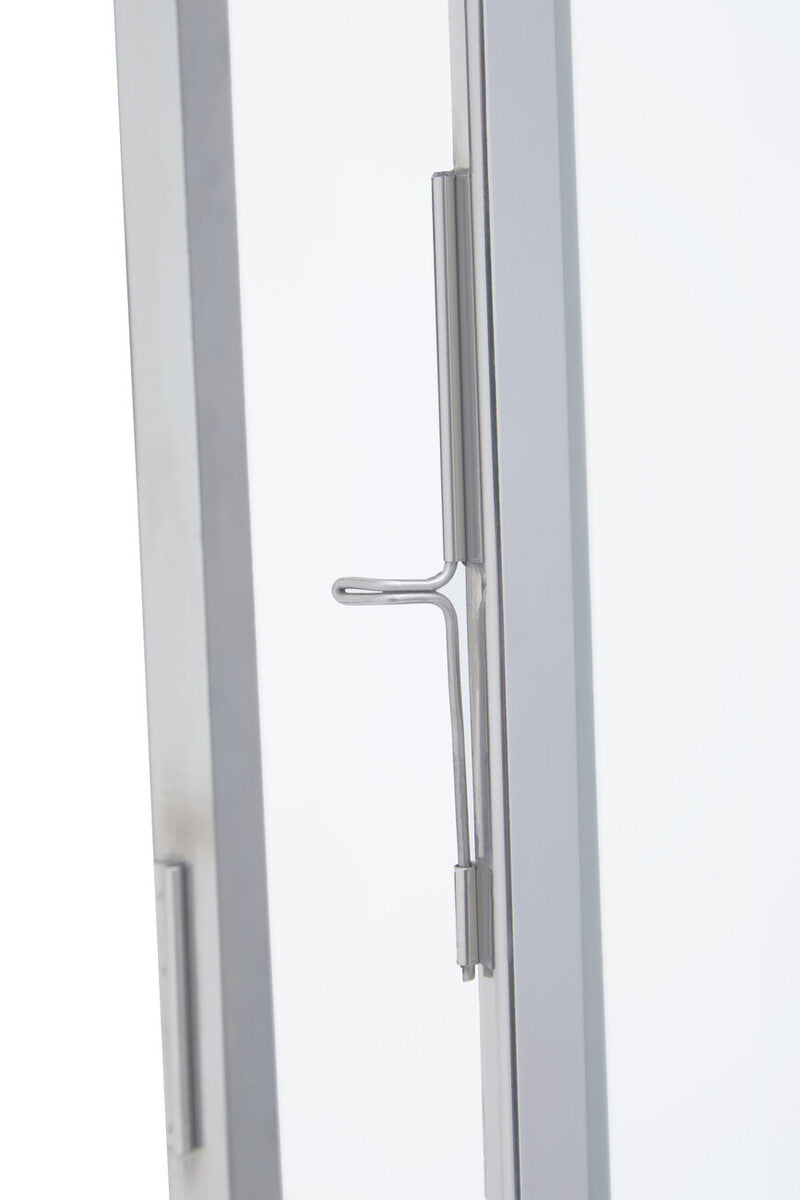 Herber Large Silver Hexagonal Lantern with Hair on Leather Handle