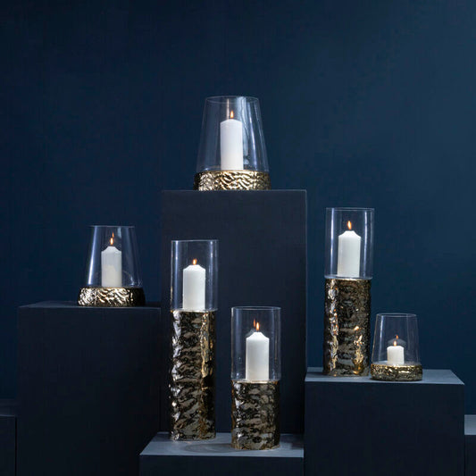 Martele Medium Pller Gold Candle Holder