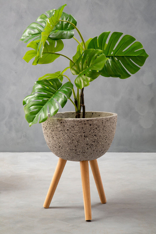 Darnell Medium Grey Speckled Planter