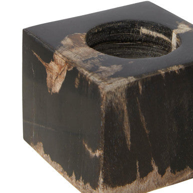 Dark Petrified Wood Tealight Holder | Relic