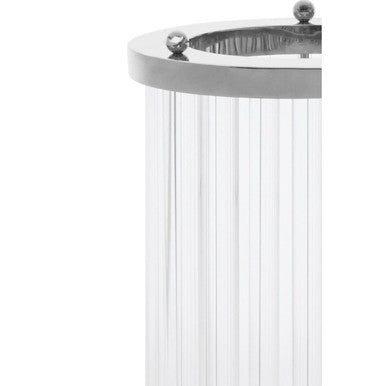 Large Silver and Glass Candle Holder | Franklin