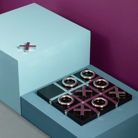 Flos Black And Silver Tic Tac Toe Game